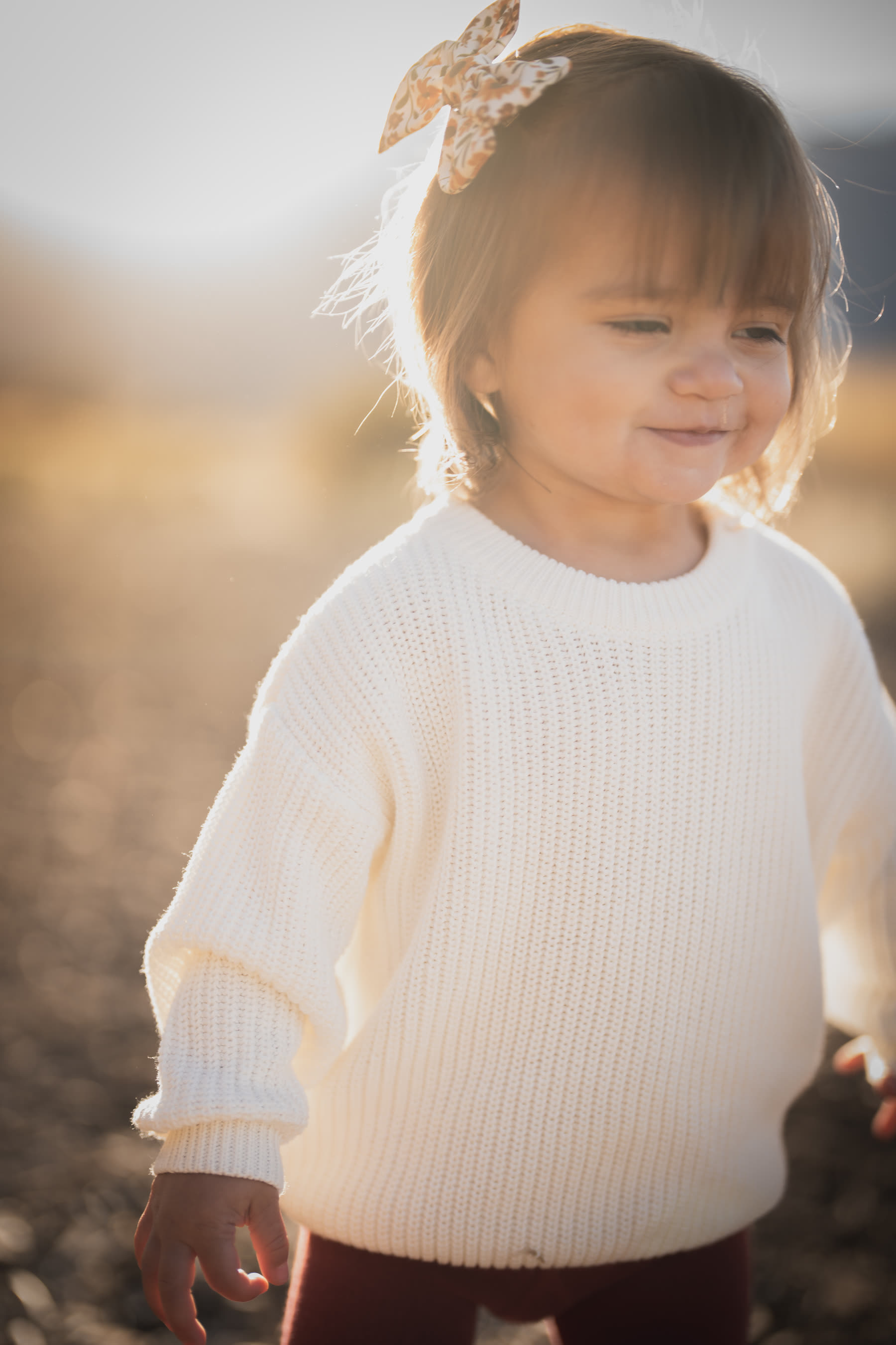 Toddler portrait, warm backlight